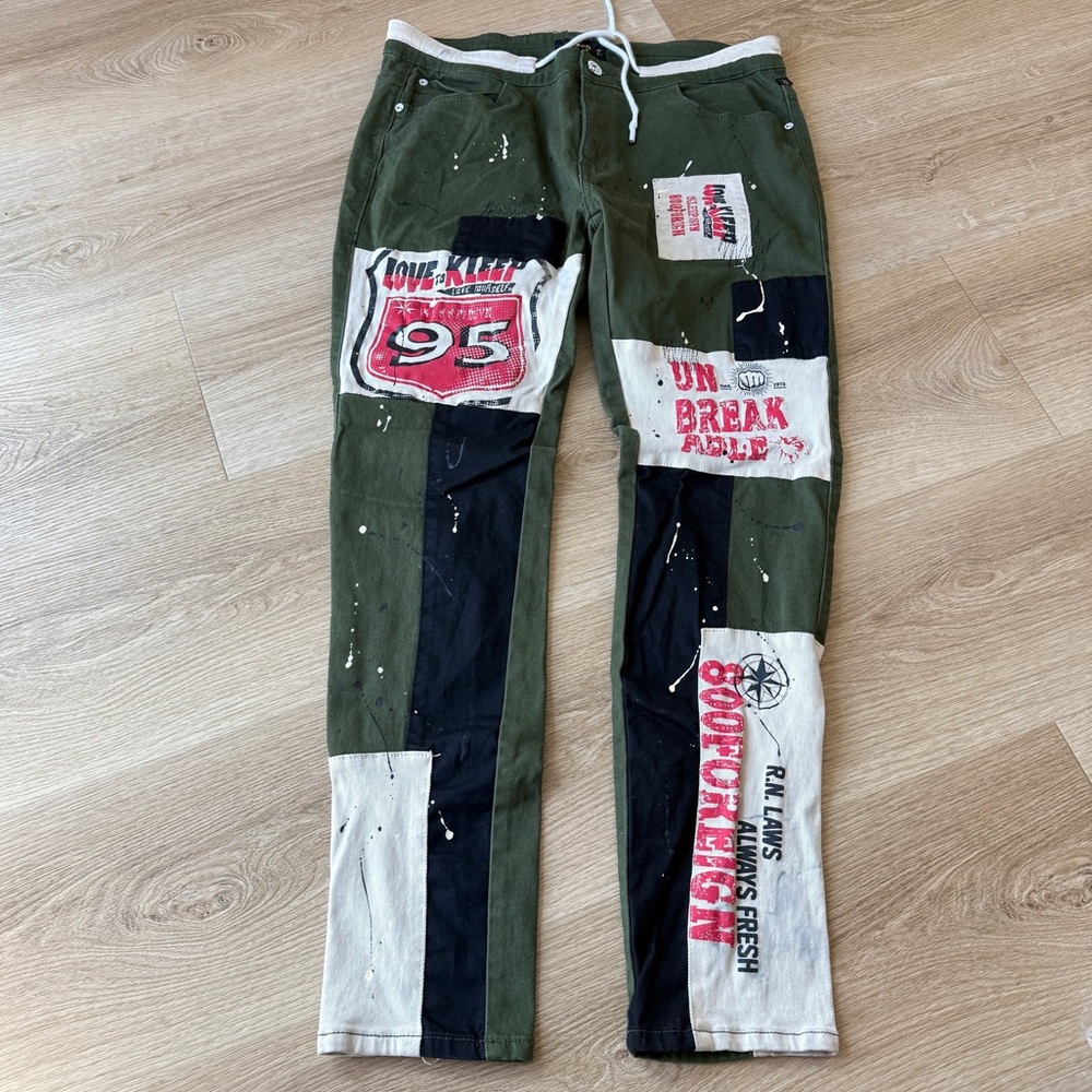 Kleep Chive Washed Skinny Twill Pants 36 - Picture 5 of 10